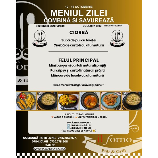 Meniul Zilei Felul I