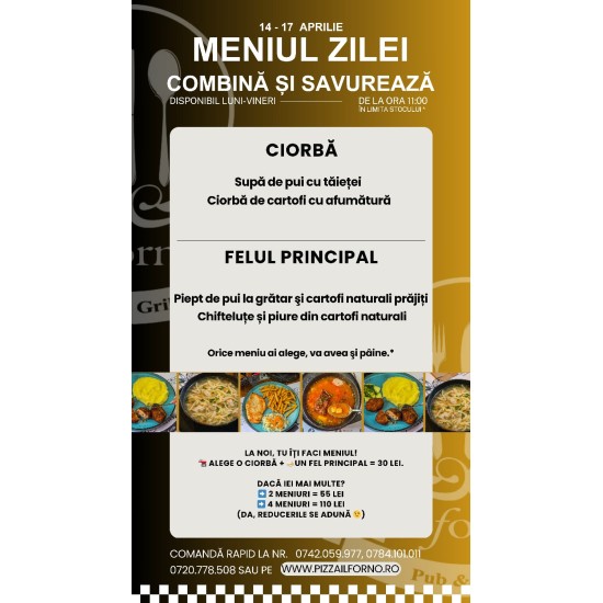 Meniul Zilei Felul I