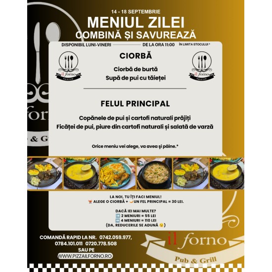 Meniul Zilei Felul I
